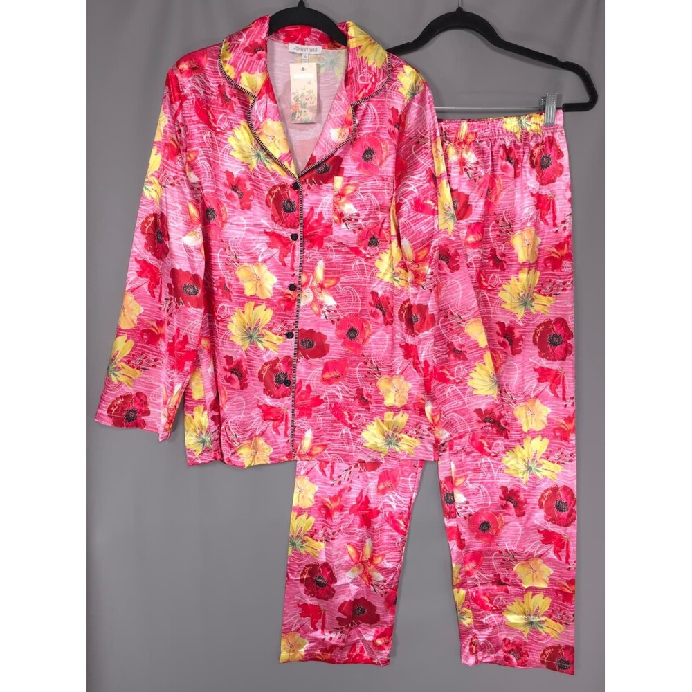 JOHNNY WAS Women's New Set Pajama Pants Floral Lounge Pink XS CARLY MS8224-R